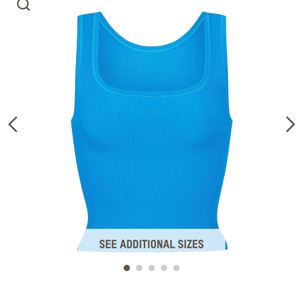 SKIMS Cotton Rib Tank Top in Mykonos Small